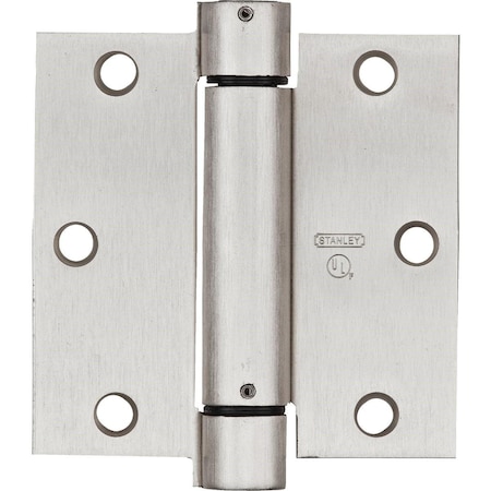National 3.5 In. Satin Nickel Square Spring Door Hinge N350777